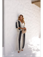 CONJUNTO BICOLOR GLEICE - Off white com preto