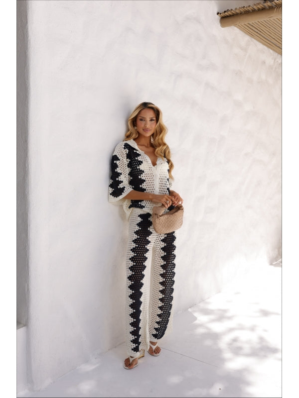 CONJUNTO BICOLOR GLEICE - Off white com preto