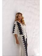 CONJUNTO BICOLOR GLEICE - Off white com preto