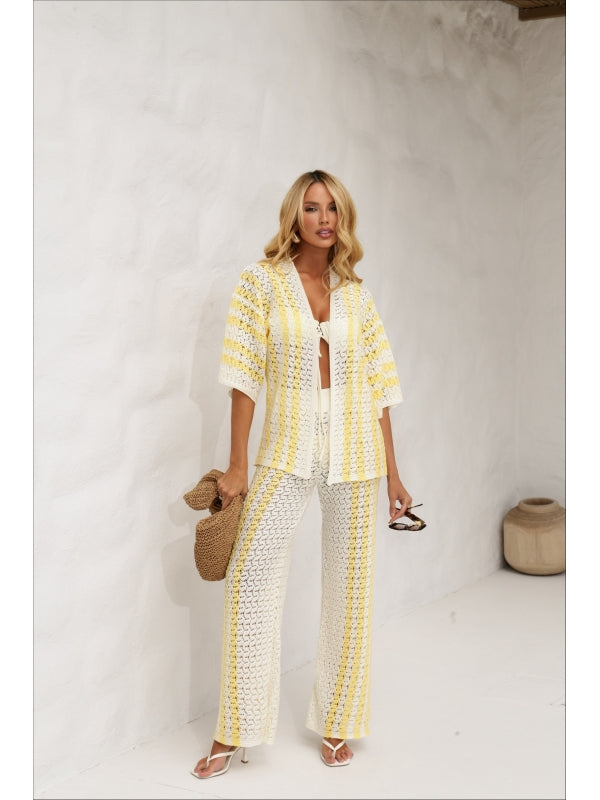 CONJUNTO SANTORINI - OFF WHITE/ AMARELO