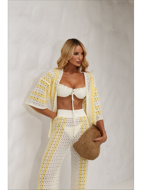 CONJUNTO SANTORINI - OFF WHITE/ AMARELO